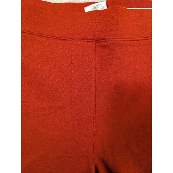 NWT IMAN Sz XS Short Red Rich Stretchy Super Soft Pull-On Flat Trousers Pants - Picture 2 of 14